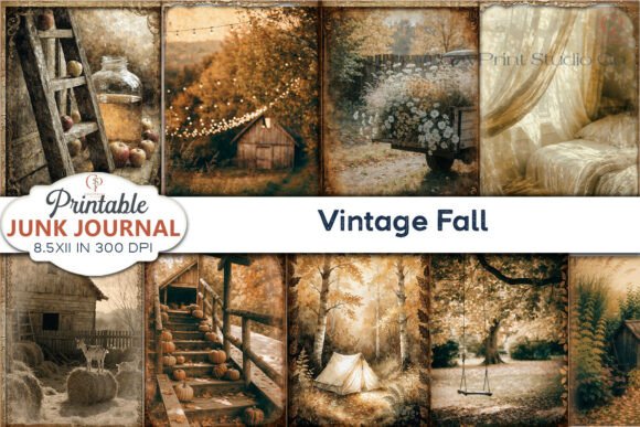 Autumn's Texture: Working with Vintage Fall Junk Journal Pages