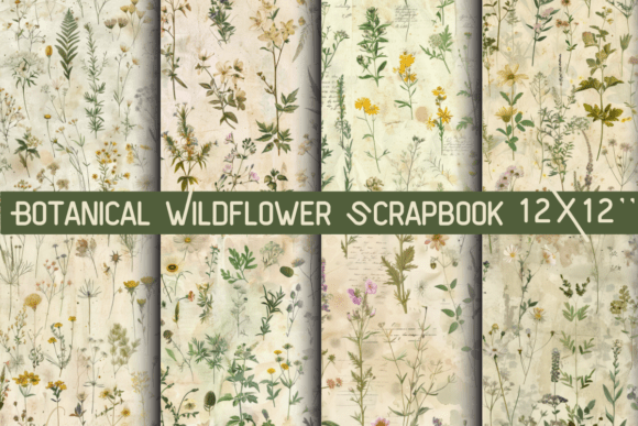 Botanical Wildflower Scrapbook Paper: A Digital Collection for Nature-Inspired Designs