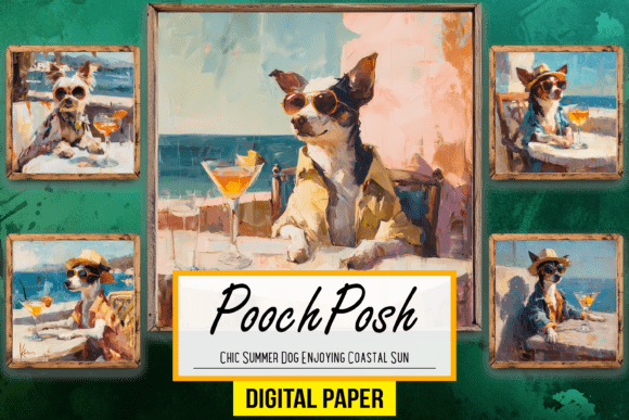 Chic Summer Dog Enjoying Coastal Sun Art: A Designer's Guide