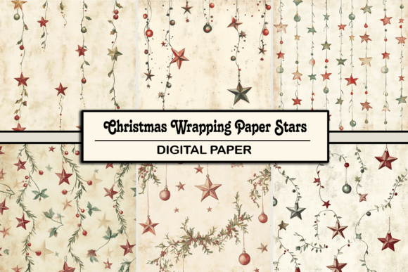 Christmas Wrapping Paper Stars: Festive Design Assets