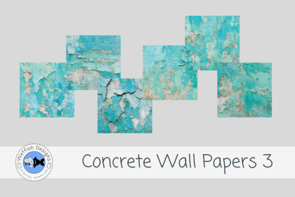 Concrete Wall Textures 3: Distressed Aqua & Turquoise Backgrounds