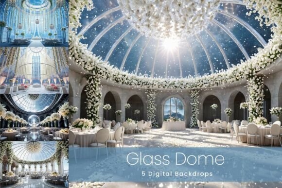 Elevate Visuals: 5 Glass Dome Digital Backdrops
