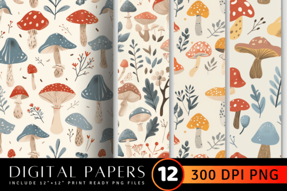 Pastel Cottage Core Mushroom Garden Digi: Whimsy for Modern Projects