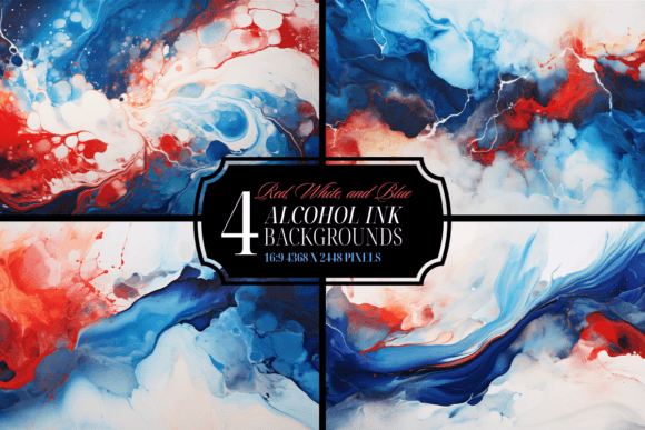 Patriotic Marble Textures: The Red White Blue Background Bundle