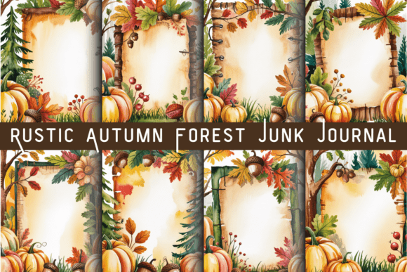 Rustic Autumn Forest Junk Journal: A Digital Paper Collection for Fall Crafts