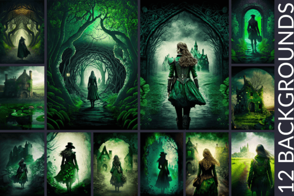 St. Patrick's Day Dark Fantasy Background: Moody Magic for Modern Crafters