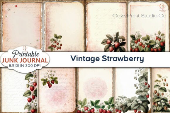 Sweetening Your Projects with Vintage Strawberry Junk Journal Pages
