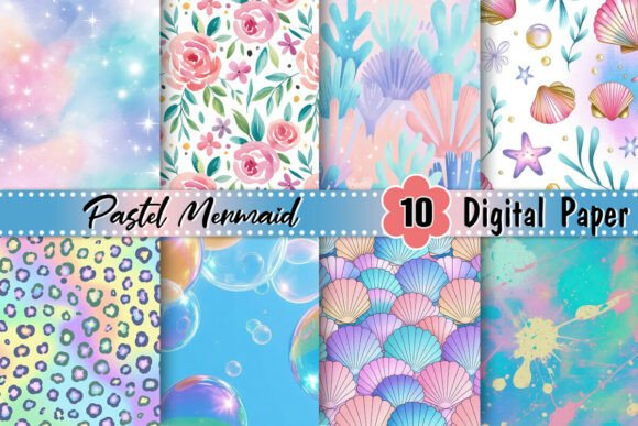Transform Your Designs with a Pastel Mermaid Background
