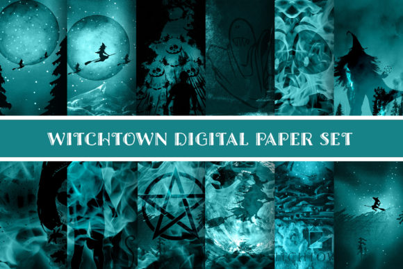 Unleash Your Inner Sorceress with the Witchtown Digital Paper Set