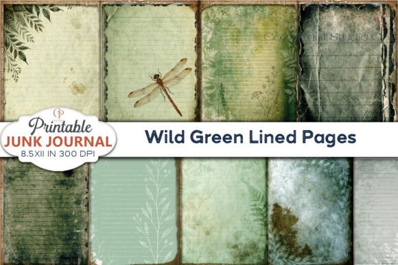 Wild Green Lined Pages Junk Journal: A Fresh Take on Handmade Charm